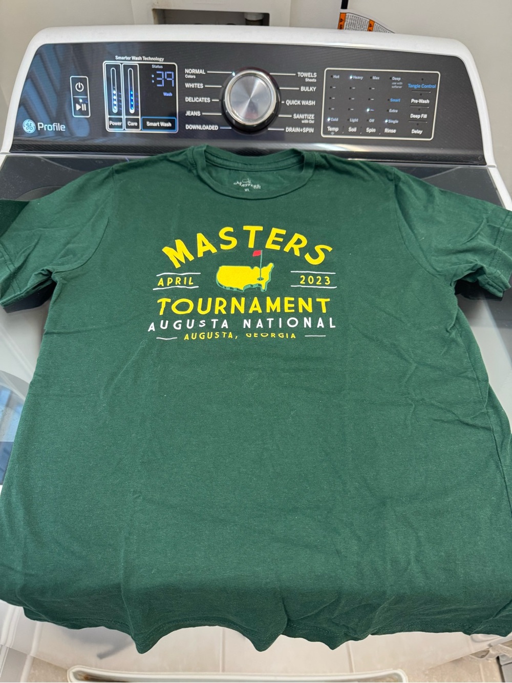 Masters Green Tee with Yellow Tournament Logo